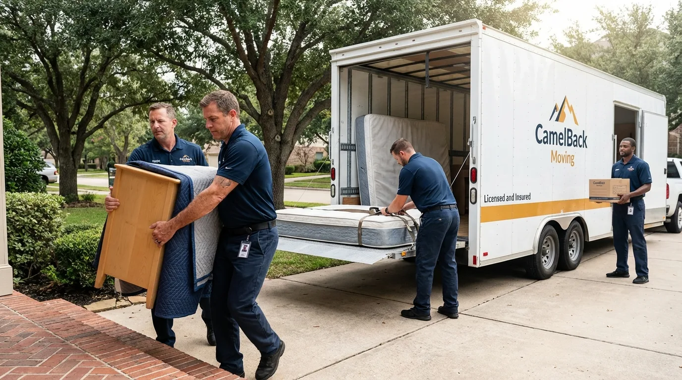 Crew loading residential truck for cross-state move from Shrub Oak, NY