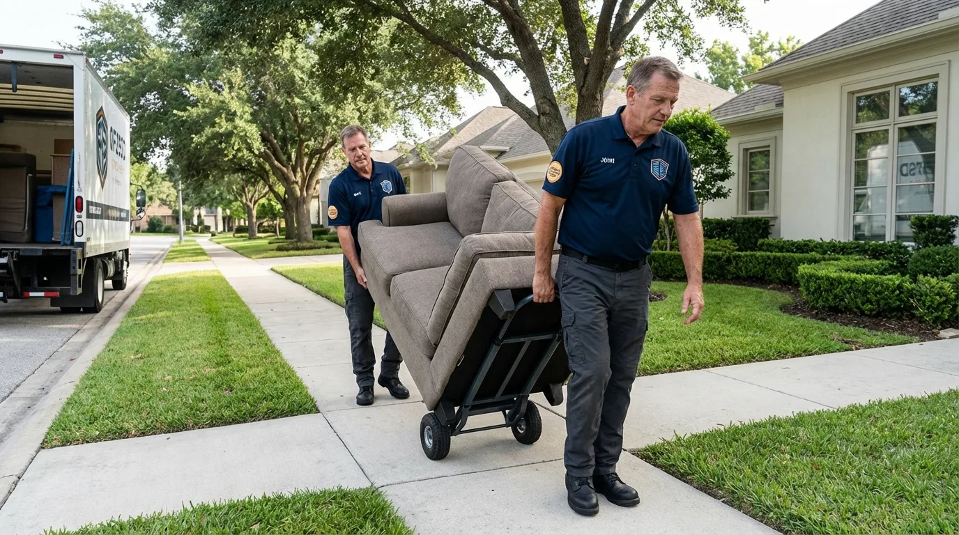 Local residential moving crew loading furniture in Shrub Oak, NY